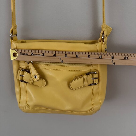 YELLOW CROSSBODY BAG, ,ULTIPLE POCKETS WITH ZIPPERS AND BUCKLE DETAILS - Picture 11 of 14